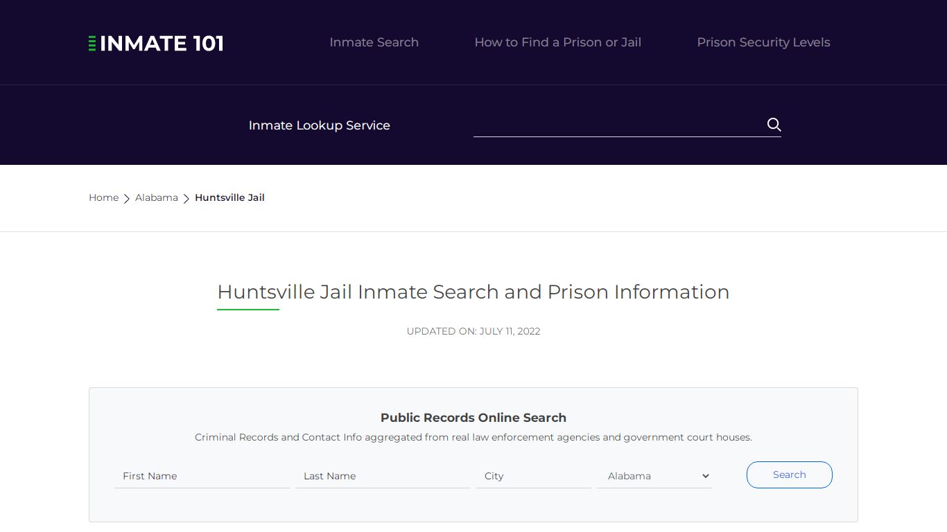 Huntsville Jail Inmate Search, Visitation, Phone no ...